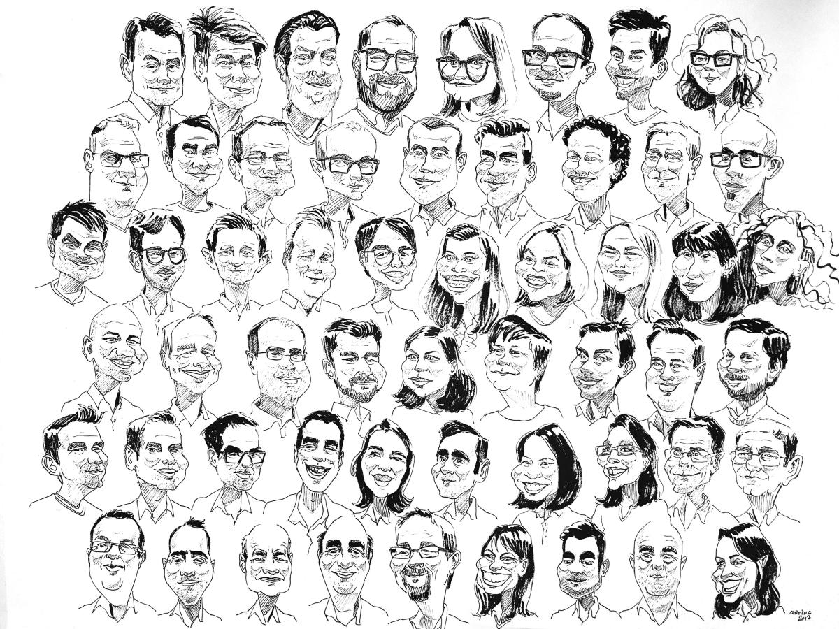 Tableau de caricatures réalisé pour Sunpower Novembre 2017