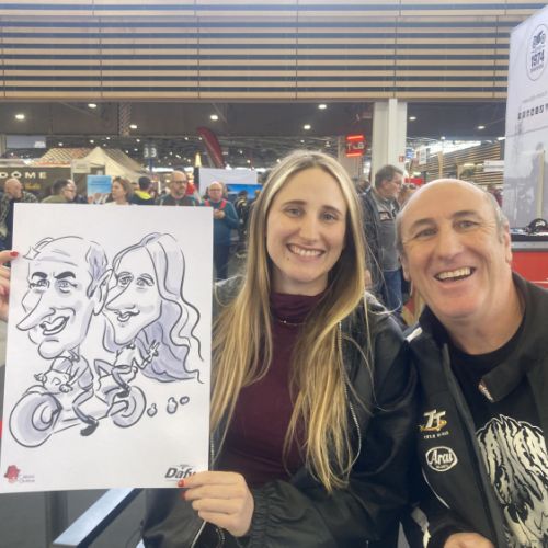 Caricaturiste salon moto