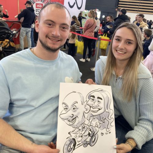 Caricaturiste salon moto