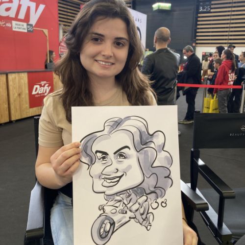 Caricaturiste salon moto