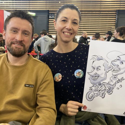 Caricaturiste salon moto
