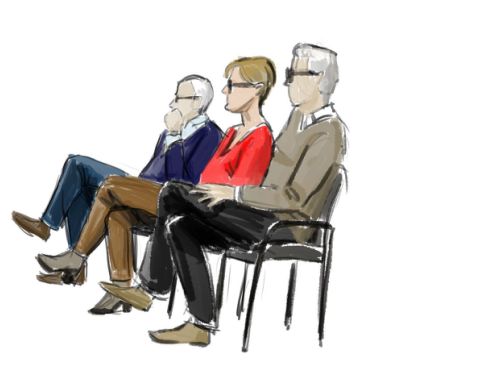 Croquis intervenants sur scène pendant conférence