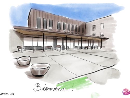 Croquis hôpital, lieu de séminaire